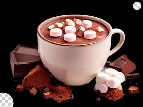 Premium Psd Cup Of Aromatic Hot Chocolate With Marsh Png Transparent