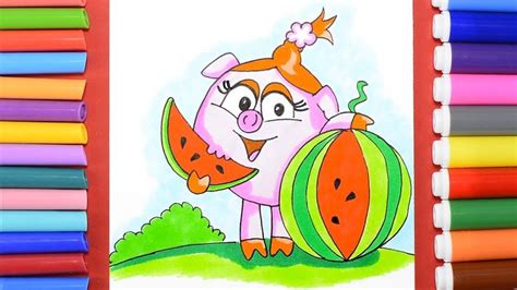 Как Нарисовать Смешариков. Как Нарисовать Смешарика Нюшу поэтапно ...