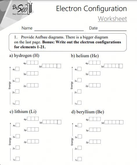 The Best Electron Configuration Practice Worksheet - The Teach ...