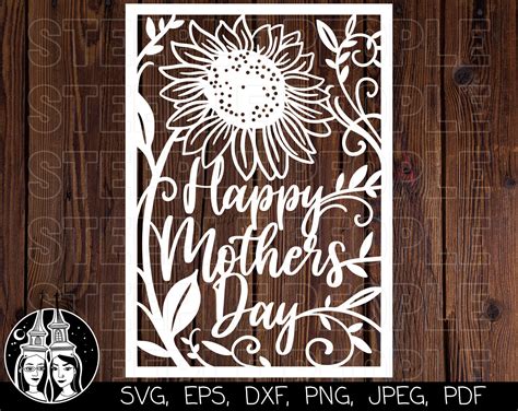 Happy Mother S Day Svg Happy Mothers Day Paper Cut File Etsy