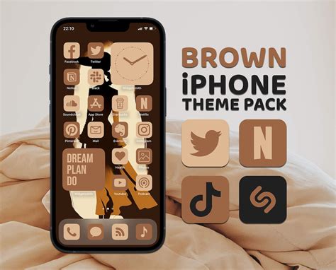 Braune App Icons Iphone Theme Pack Neutrale Ästhetik Boho Etsyde