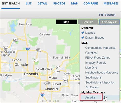 create   map overlays armls