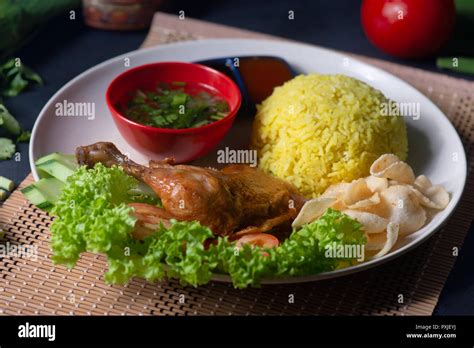 Traditional Malay Chicken Rice Stock Photo Alamy