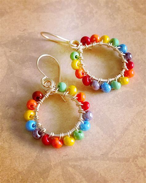 Handmade Seed Beaded Rainbow Gay Lgbtq Pride Flag Chandelier Earrings Artofit