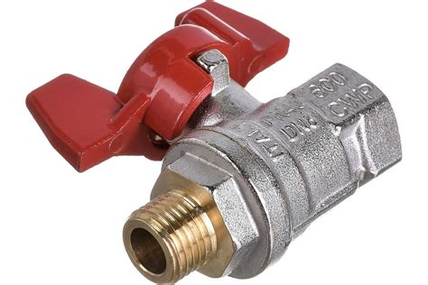 Шаровой кран RuB, 1/4" DN8 PN40, ВР-НР, серия MILANO (S.90), бабочка ...