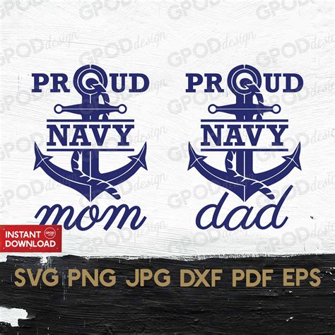 Proud Navy Mom Svg Proud Navy Dad Svg Clipart For Cricut Etsy