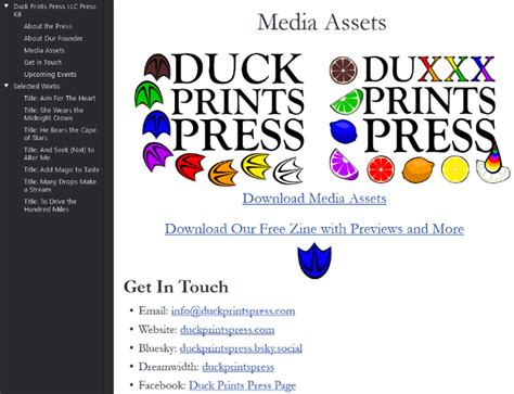 Did You Know Duck Prints Press Has a Press Kit? – Duck Prints Press