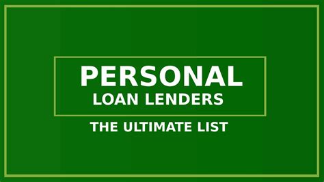 Find the Best Personal Loan Lenders: A Comprehensive List for Your ... 