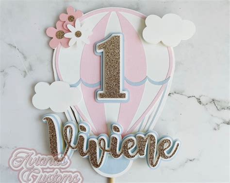 Custom Hot Air Balloon Birthday Cake Topper Hot Air Balloon Birthday Cake Topper Hot Air