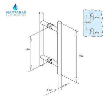 Tirador Negro Mate Para Puerta De Cristal Tirador Negro Mate Para