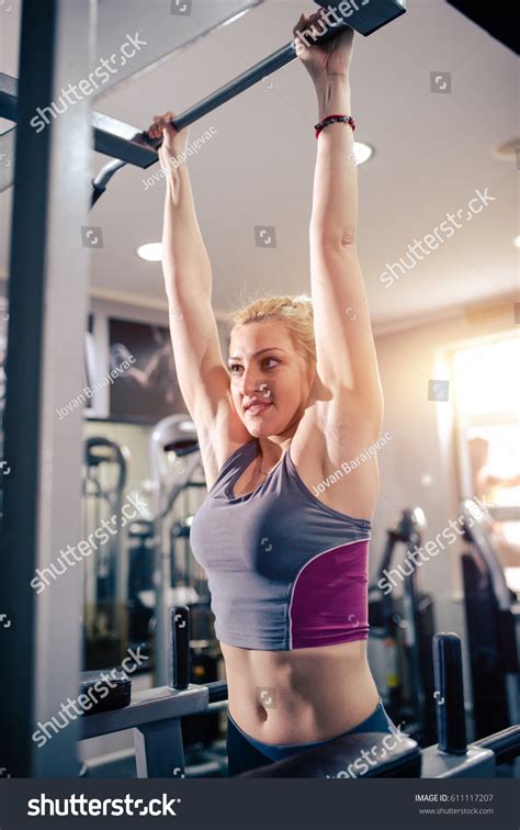 Sexy Blonde Woman Working Out Gym Stock Photo 611117207 Shutterstock