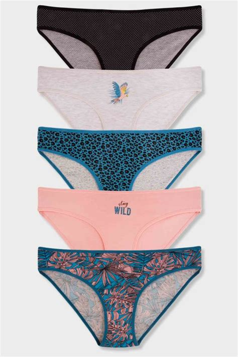 Dominant Kadın Slip Bikini Desenli Külot 5 li Asorti Pınar Tekstil