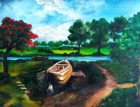 Boatbuilding Painting By Md Sajid Ansari Fine Art America