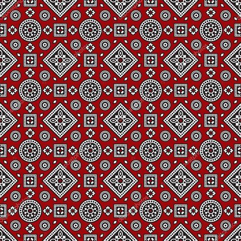 Red Sindhi Ajrak Pattern Vector Illustration Stock Vector By