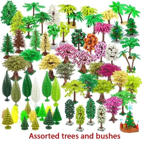 Tree Pine Palm Spruce Cedar Cherry Bloom Bush Christmas Building Block