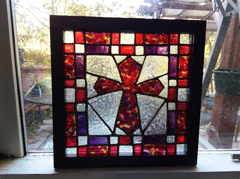 Square 9x9 Handpainted Faux Stained Glass Window Panel Glass Etsy