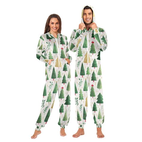 Adult Christmas Onesie Christmas Tree Ideas Zipper One-Piece Pajamas