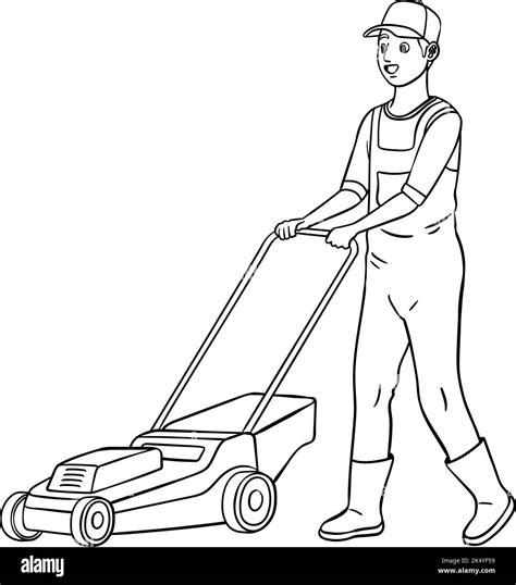 Lawn Mower Isolated Coloring Page For Kids Stock Vector Image And Art Alamy