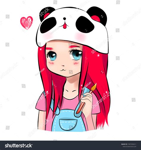 Anime Chibi Girl Panda