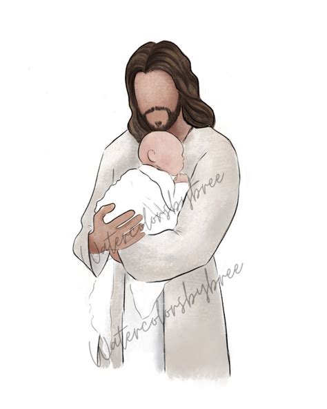 Jesus Christ Holding Baby Or Twins A Sweet Sentimental Sympathy