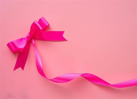 Premium Ai Image Pink Ribbon On Pink Background