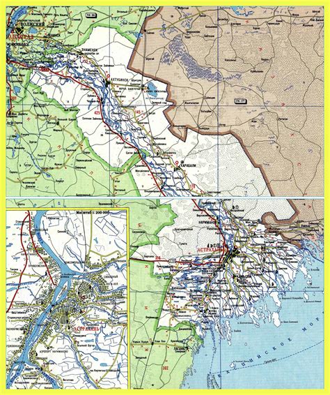 Подробная карта автомобильных дорог Астраханской области | Raster Maps ...