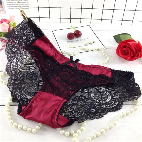 Women S Lace Thong Hollow Perspective Sexy Low Rise Hot Panties Seamless Breathable Plus Size
