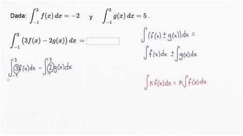 Propiedades de las integrales definidas algebraico combinación de