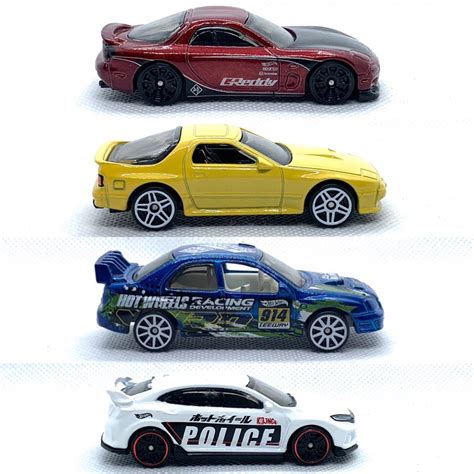 Hot Wheels Mazda Rx Mazda Savanna Rx Fc S Subaru Impreza Honda Civic Type R