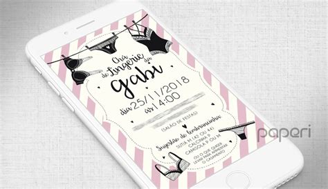 Convite Digital Chá de Lingerie Elo7 Produtos Especiais