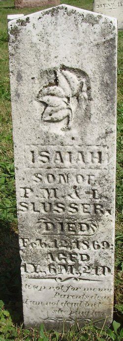 Isaiah Slusser 1867 1869 Mémorial Find a Grave