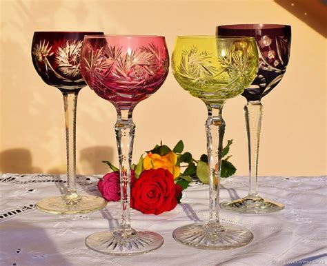 Винтаж: Старинные фужеры из цветного хрусталя. Германия купить в ...