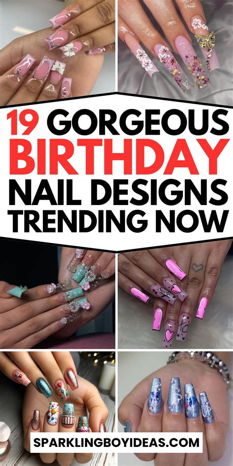 cute pretty birthday nails sparkling boy ideas