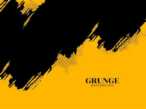 Vetor de design de fundo de textura de traçado grunge amarelo e preto