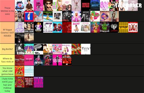 THE ULTIMATE Nicki Minaj Best VERSES TIER CHART Tier List (Community ...