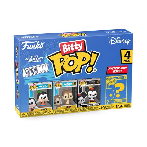 Funko Pop! Bitty Pop: Disney - Goofy, Chip, Minnie Mouse and a Mystery