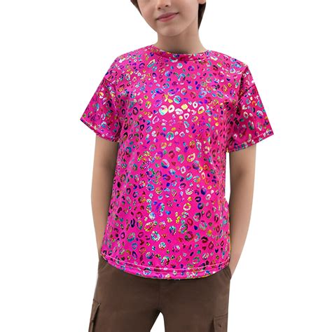 byoo toddler girls sequin glitter  shirt short sleeve crew neck