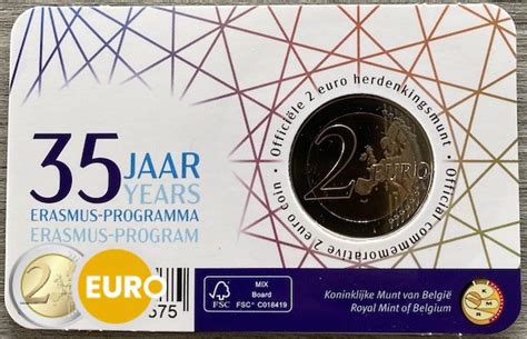 Euro Belgien Erasmus Stgl Coincard Fr Eurogedenkmunzen De