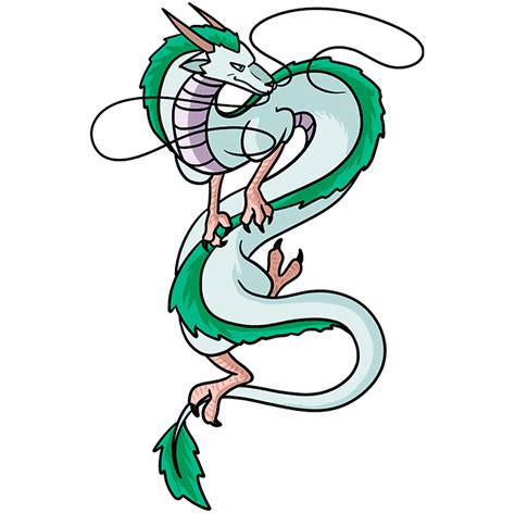 How To Draw The Haku Dragon From Spirited Away Really Easy Drawing ...