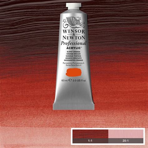 Burnt Orange Winsor And Newton Professional Acrylic 60ml Tube