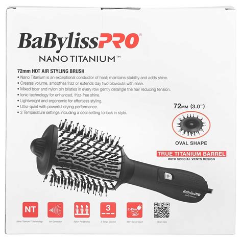 BaBylissPRO Nano Titanium Hot Air Styling Brush Mm Salon Saver
