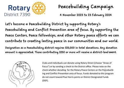 February Is Peacebuilding And Conflict Prevention Month District 7390