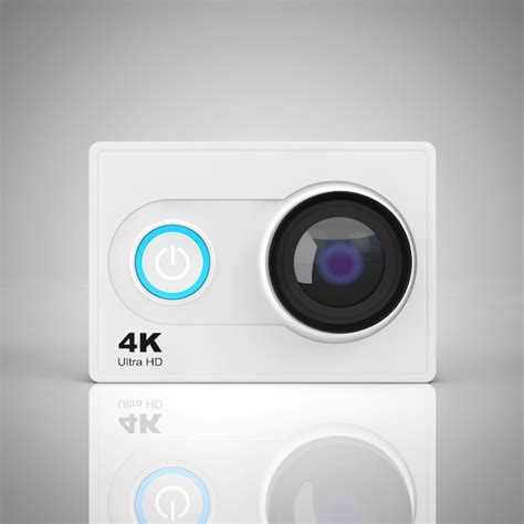 premium photo small ultra hd action camera   white background