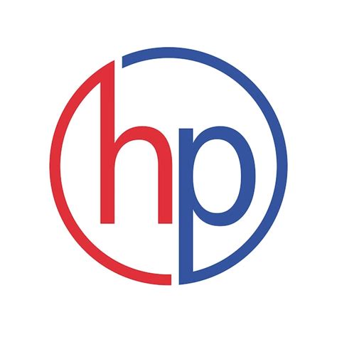 Vector de plantilla de logotipo de círculo inicial hp aislado sobre