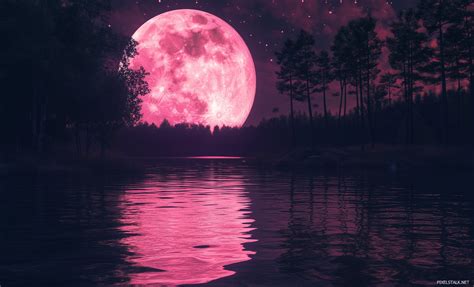 Pink Moon Wallpaper for Desktop Free Download