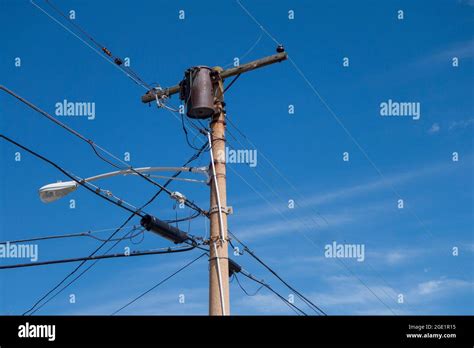 Utility Pole Supporting Wires For Electrical Power Distribution