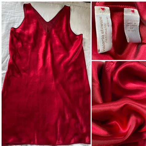 Y2K Lingerie Red Slip Dress A Versatile Silky Depop