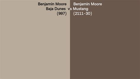 Benjamin Moore Baja Dunes Vs Mustang Side By Side Comparison