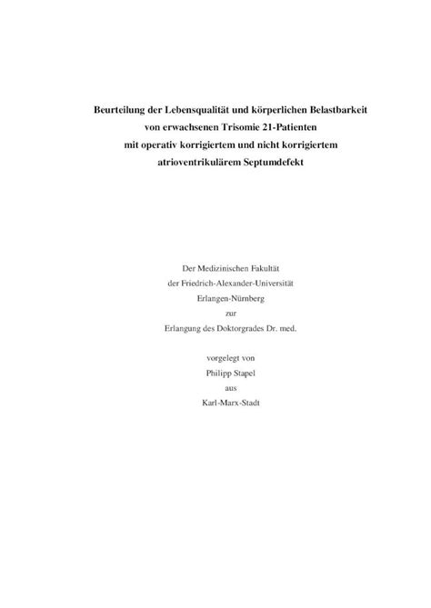 PDF Beurteilung der Lebensqualität und körperlichen Belastbarkeit