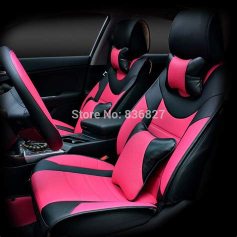 Pink Leather Seat Covers